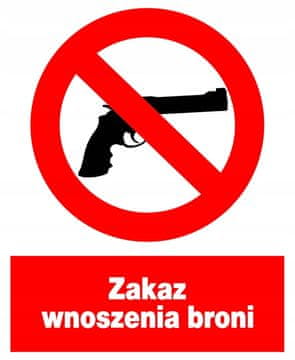 ZZO-25 znak Zaštita na radu i sigurnost Oružje nije dozvoljeno