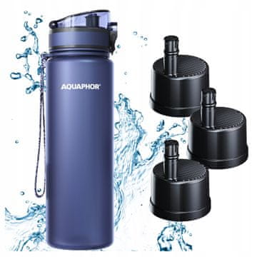 Aquaphor Boca filter za vodu Aquaphor CITY 800 ml, tamnoplava + 3 uloška