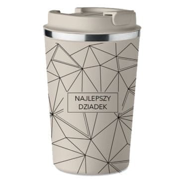 Premium termo šalica bež NAJBOLJI DJED poklon za djeda KT_164