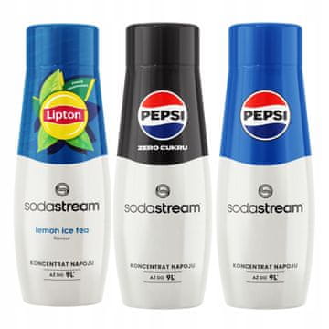 SodaStream 3 sirupa , čaj, ledeni čaj od limuna + Pepsi + Pepsi Max