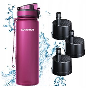 Aquaphor Boca filtera za vodu AQUAPHOR CITY 800 ml bordo, set od 3 filtera