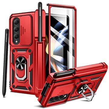 Futrola za Samsung Galaxy Z Fold 4 s crvenim okvirom i prstenom