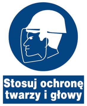 ZNO-18 - OBAVEZNI ZNAK - Koristite zaštitu za lice i glavu