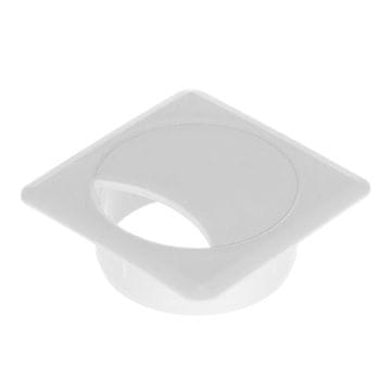 Kvadratna kabelska ušica 60 mm bijela plastika H20 Riex EK64
