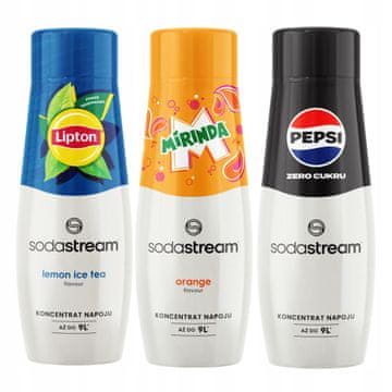 SodaStream 3 Syrupa SodaStream Herbata Lemon Ice Tea + Mirinda + Pepsi Max