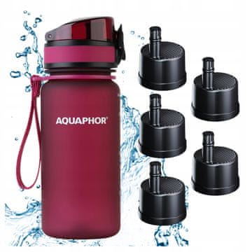 Aquaphor Boca s filterom i uloškom AQUAPHOR CITY 350ml, bordo, set s 5 uložaka