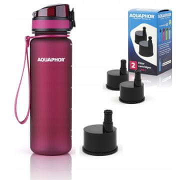 Aquaphor Aquaphor City boca s filterom 500 ml + 3 filtera, bordo