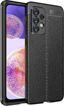 Futrola za Samsung Galaxy A23 4G crna, čvrsta stražnja strana od eko kože