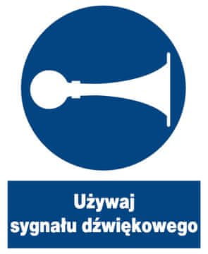 ZNO-21 - Znak obveze - koristite zvučni signal
