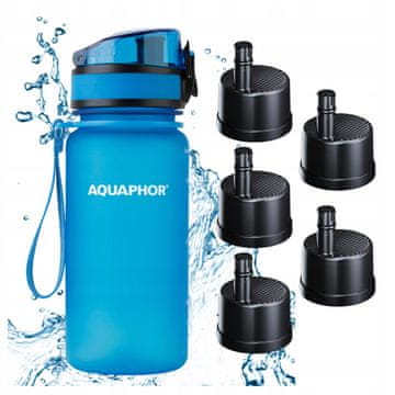 Aquaphor Boca za filtriranje vode AQUAPHOR CITY 350 ml, plava + 5 filtera