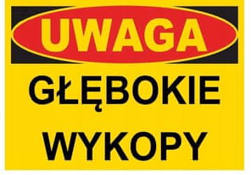 BTO-9 ZNAK građevinska ploča UPOZORENJE duboki iskopi