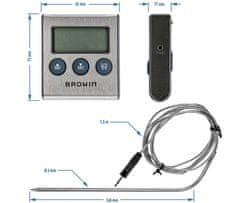 Browin Elektronski termometar za hranu s sondom 0-250°C, 1,5m