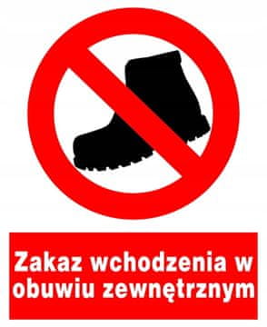 ZZO-36 ZNAK zabranjen ulaz u obući za vanjsku upotrebu