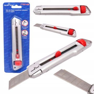 FALON-TECH Metalni nož za tapete, 18 mm, lomljive oštrice