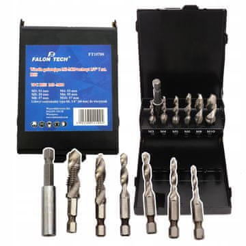 FALON-TECH Svrdla s navojem HSS M3 - M10, ureznice, 7 komada