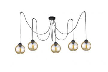 GH Viseća lampa 5xE27 JANTARNO CRNA