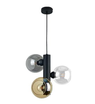 GH Viseća lampa 3xE27 CIJEV CRNA/MIX