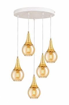 GH Viseća lampa 5xE27 LACRIMA BIJELA