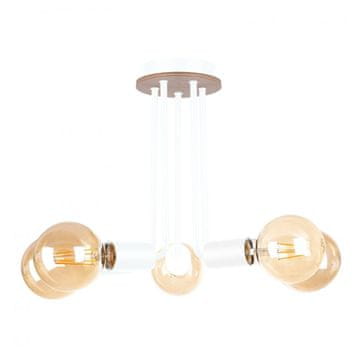 GH Stropna lampa 5xE27 VENNA WOOD BIJELA