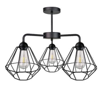 GH Stropna lampa 3xE27 FOSKAL CRNA