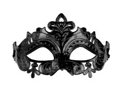 PartyDeco Crna karnevalska maska 17x9cm