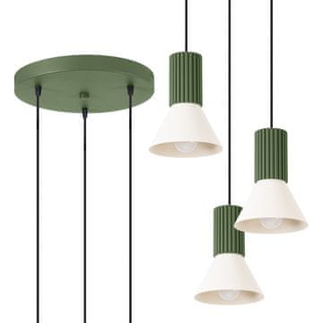 Sollux ESTRIA 3P viseća lampa bež/maslinasto zelena