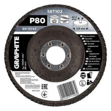 Cirkonijski lamelni disk 125 x 22,2 mm, P80