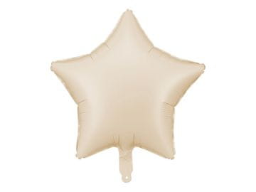 PartyDeco Folija balon zvijezda, svijetlo bež, 48 cm