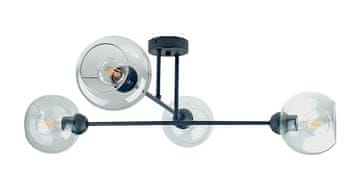 GH Stropna lampa 4xE27 VASCO CRNA/PROZIRNA