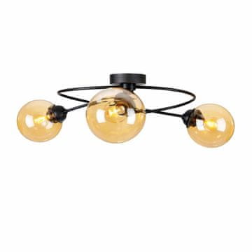 GH Stropna lampa 3xE14 Lyra Crna/Medena II