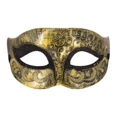 PartyDeco Karnevalska maska antiknog zlata 17x8cm