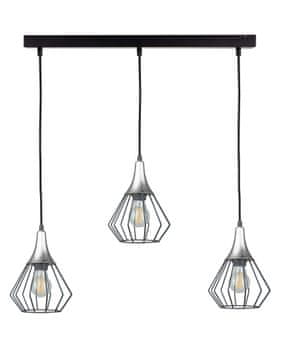 GH Viseća lampa 3xE27 SELENE CRNA/SREBRNA