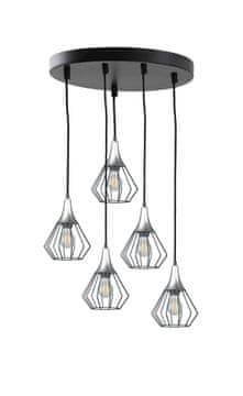 GH Viseća lampa 5xE27 SELENE CRNA/SREBRNA