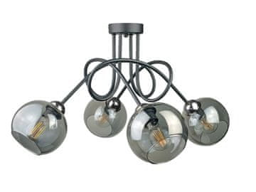 GH Stropna lampa 4xE27 PRSTEN CRNA/SREBRNA