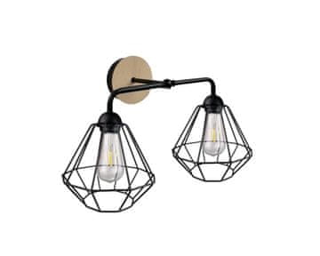 GH Zidna lampa 2xE27 FOSKAL CRNO DRVO