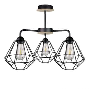 GH Stropna lampa 3xE27 FOSKAL CRNO DRVO