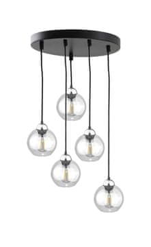GH Viseća lampa 5xE27 MIRAGE CRNA/SREBRNA
