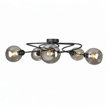 GH Stropna lampa 5xE27 Lyra Crna/Dimljena