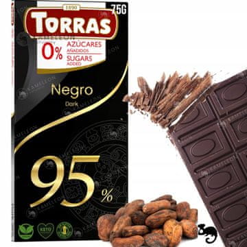 Torras Tamna čokolada 95% kakao s dodatkom a 75g