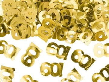 PartyDeco Konfeti metalik zlatni, broj 60, 15g