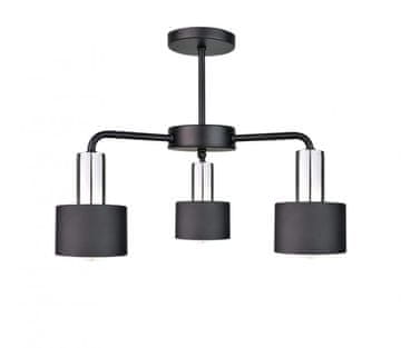 GH Stropna lampa 3xE27 LUCE CRNA SREBRNA