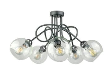GH Stropna lampa 5xE27 EVIE CRNA/SREBRNA