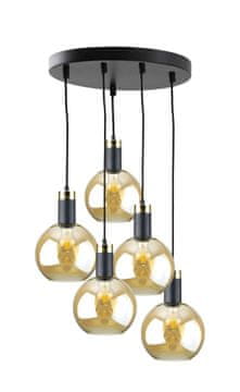 GH Viseća lampa 5xE27 Auralis Crna/Zlatna
