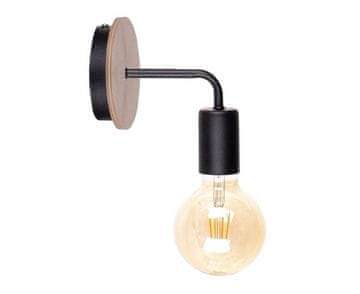 GH Zidna lampa 1xE27 NIXON WOOD CRNA