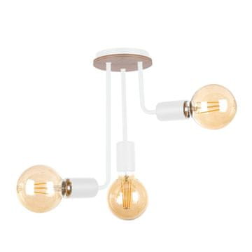 GH Stropna lampa 3xE27 MEGAN WOOD BIJELA