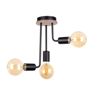 GH Stropna lampa 3xE27 MEGAN WOOD CRNA