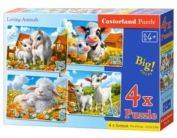 Castorland Slagalica 4u1 B-041060 Životinje s ljubavlju