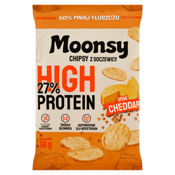 Moonsy čips od leće s okusom cheddar 60 g