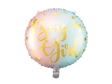 PartyDeco Folija balon za dječaka ili djevojčicu, 35 cm
