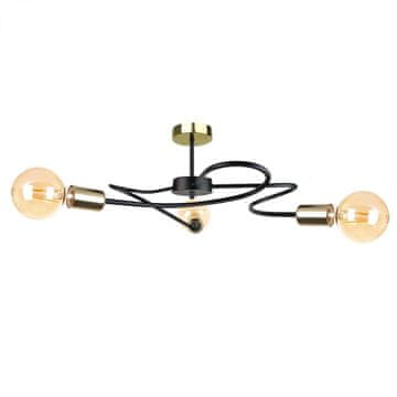 GH Stropna lampa 3xE27 FIORE CRNA/ZLATNA
